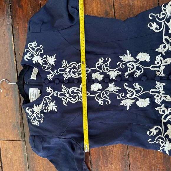 Karin Stevens Blue Boxy Blouse with Peter Pan Collar - Picture 7 of 9